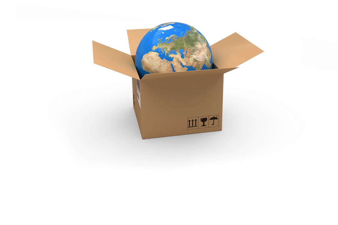 Transparent Globe in Cardboard Box Highlighting Global Trade and Packaging - Download Free Stock Images Pikwizard.com