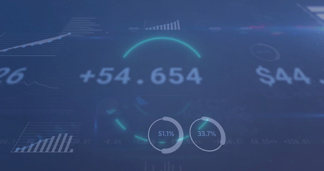 Futuristic Data Visualization with Circular Analytics and Growth Charts