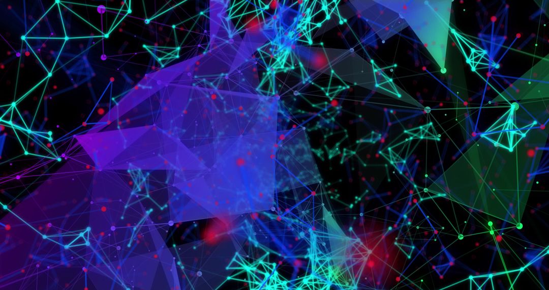 Abstract Geometric Network with Neon Colors