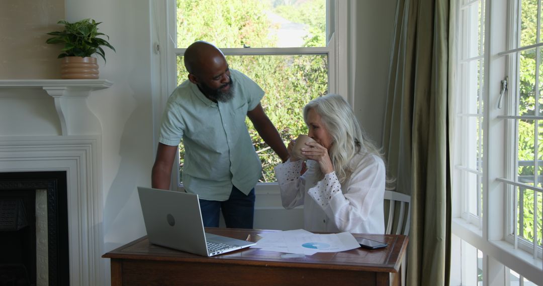 Couple Celebrating a Happy Moment Together at Home