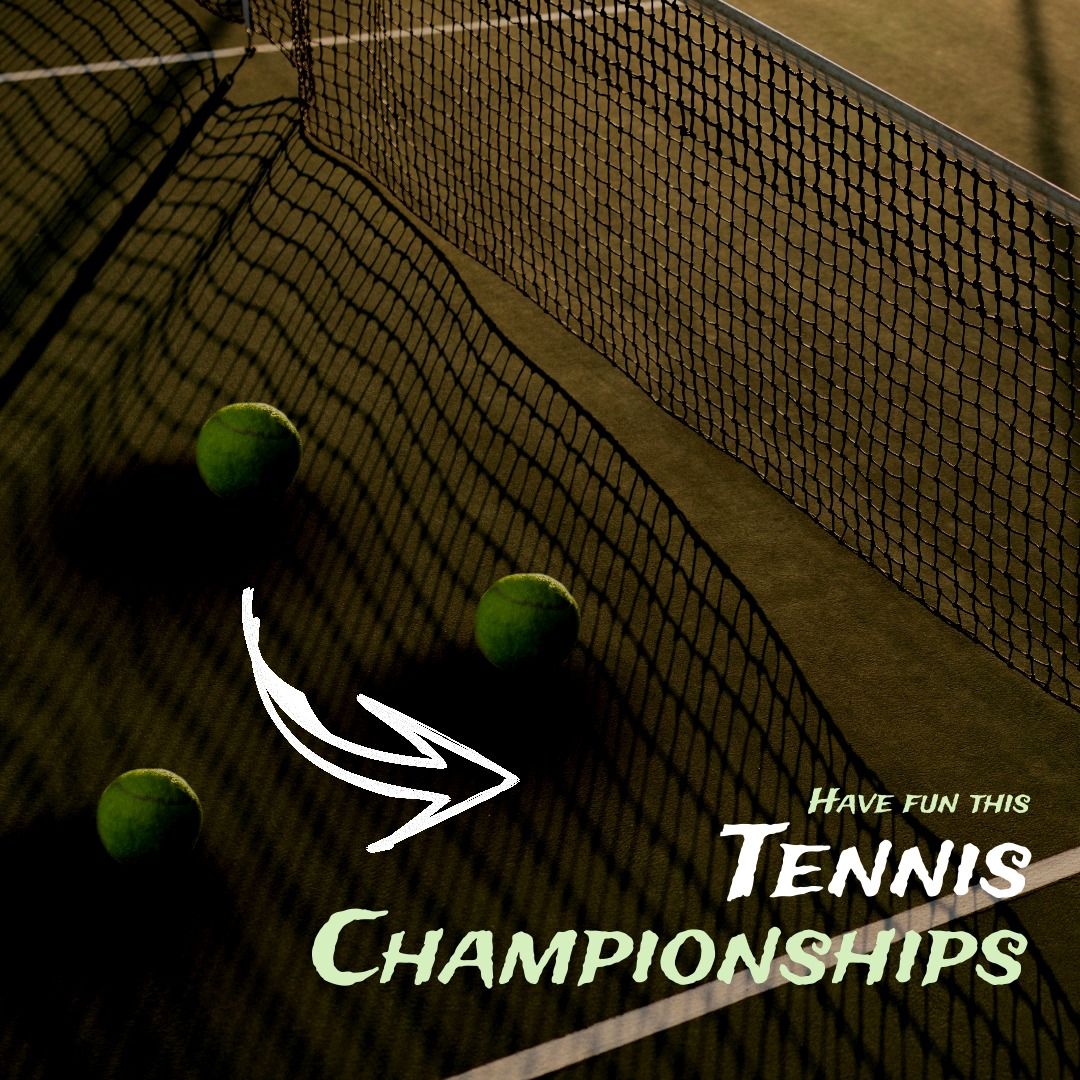 Tennis Balls and Net with Championship Text - Download Free Stock Templates Pikwizard.com