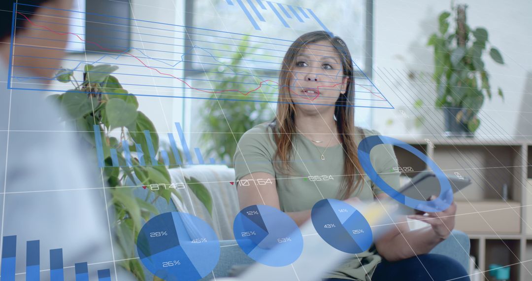 Biracial Businesswoman Engaging in Data-Driven Discussion