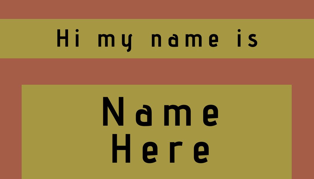 Classic Hi My Name Is Badge Template with Warm Welcoming Vibe - Download Free Stock Templates Pikwizard.com