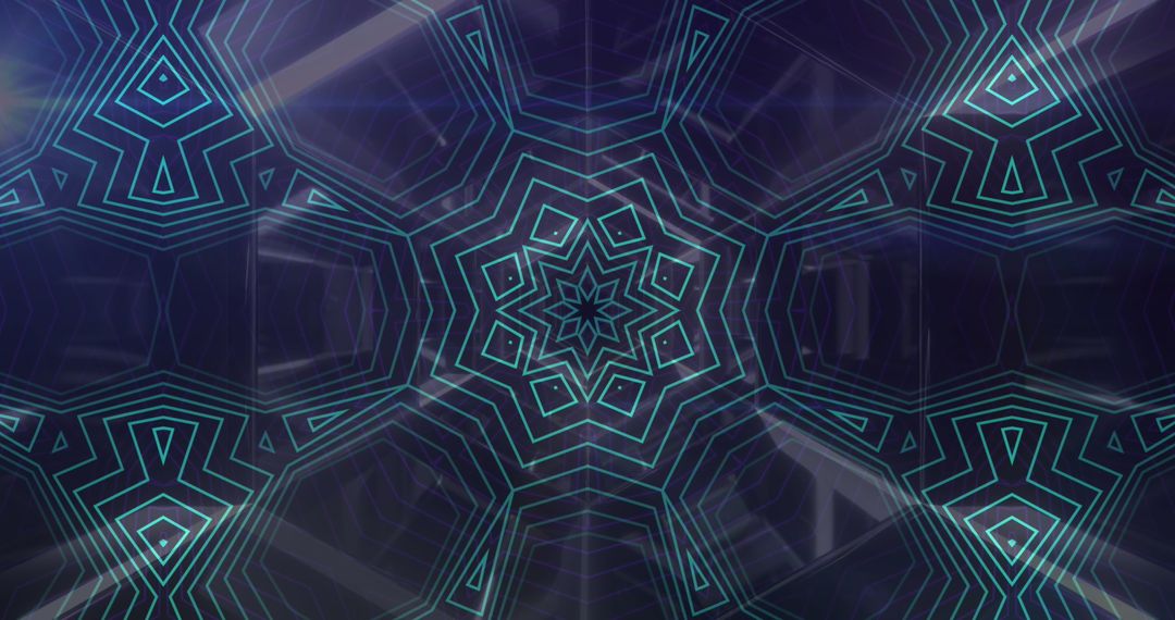 Abstract Geometric Patterns with Blue Digital Lines