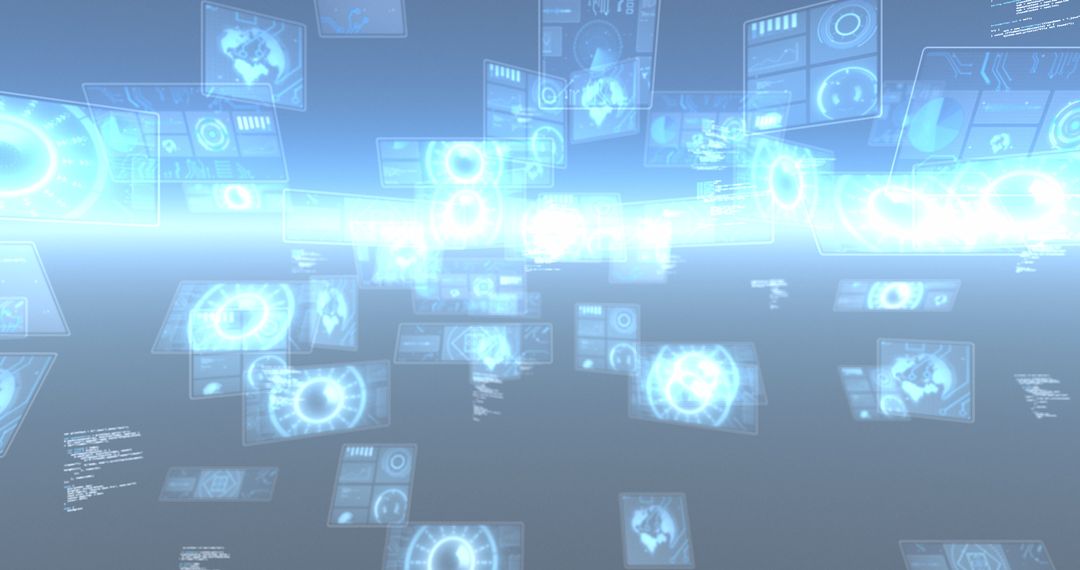 Futuristic Interface with Data Processing and Global Connections