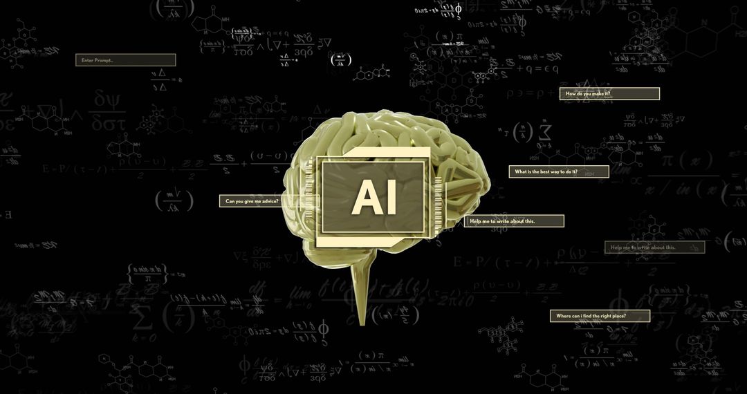 Artificial Intelligence Brain Concept with Digital Data