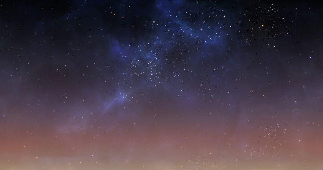 Red Fireworks Burst Illuminating Starlit Galaxy Sky