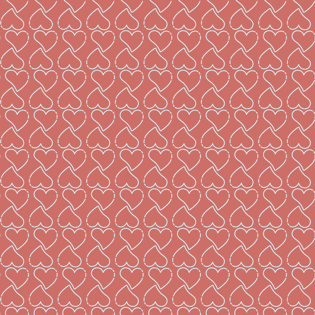 Seamless Transparent White Hearts on Red Background Illustration