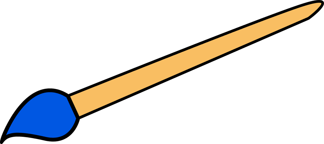 Minimalistic Cartoon Paintbrush Icon with Transparent Background