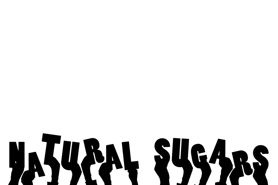 Transparent Hands Presenting Natural Sugars Text Illustration