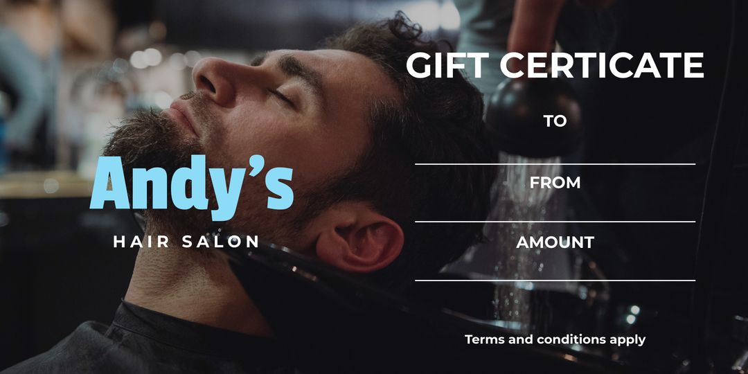 Men's Hair Salon Gift Certificate with Modern Layout - Download Free Stock Templates Pikwizard.com