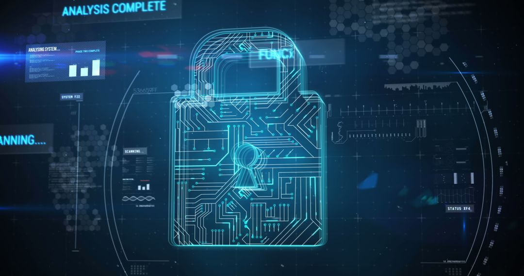 High-Tech Digital Lock Illustrating Internet Security