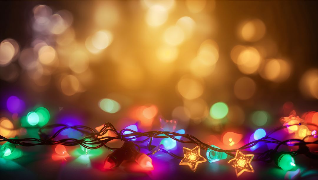 Glowing Multicolor LED Star String Lights Casting Warm Bokeh Glow for Holiday Decor