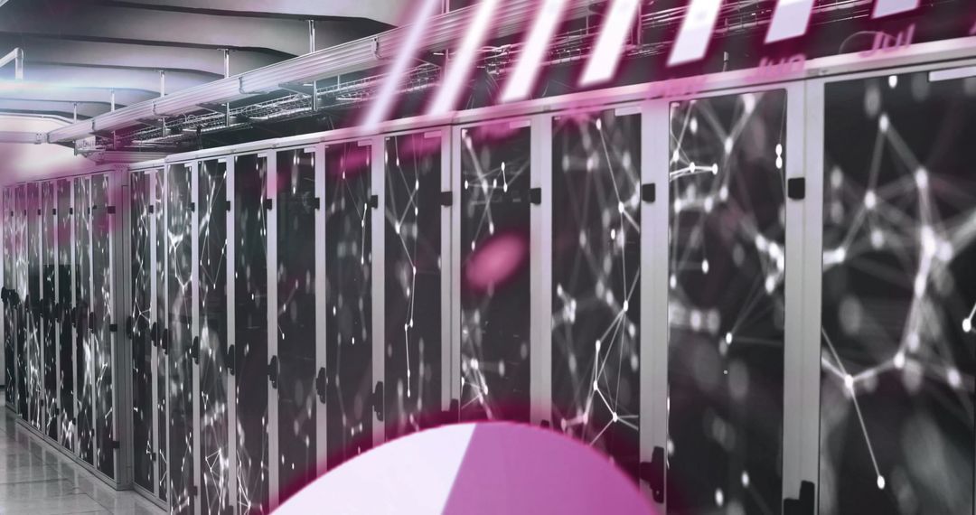 Digital Data Flow Over Modern Server Room Insights