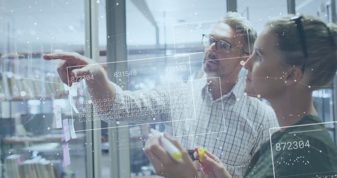 Innovative Data Analysis with Diverse Team in Modern Office