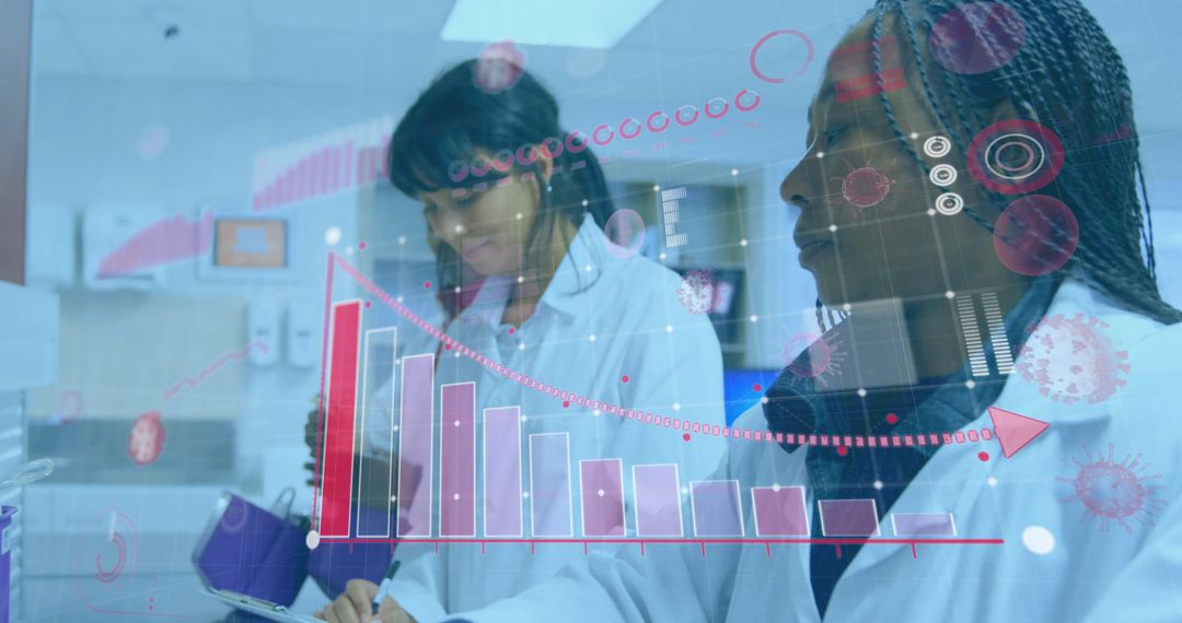 Women Scientists Analyzing Data in Laboratory Setting