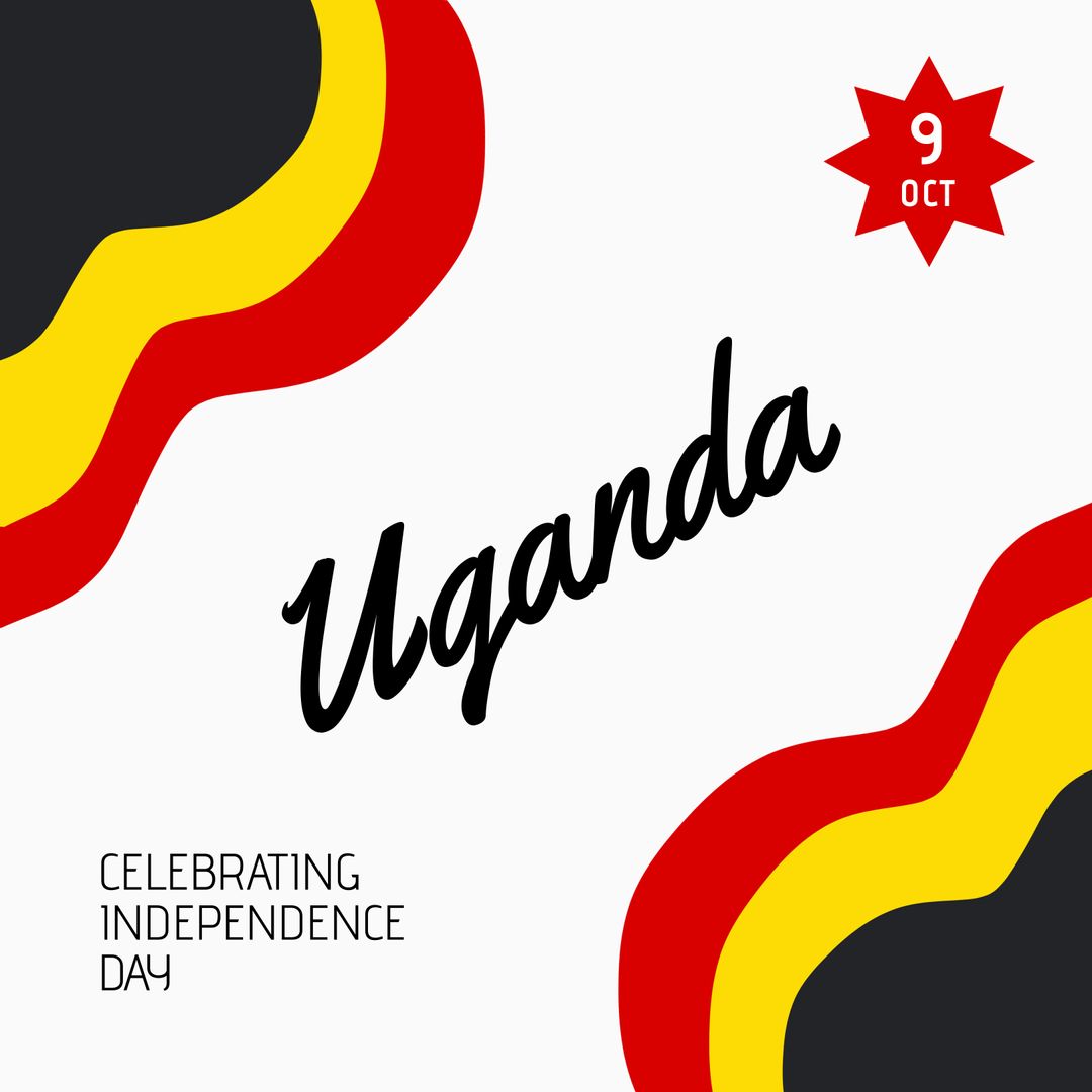 Uganda Independence Day Celebration Design with Patriotic Colors