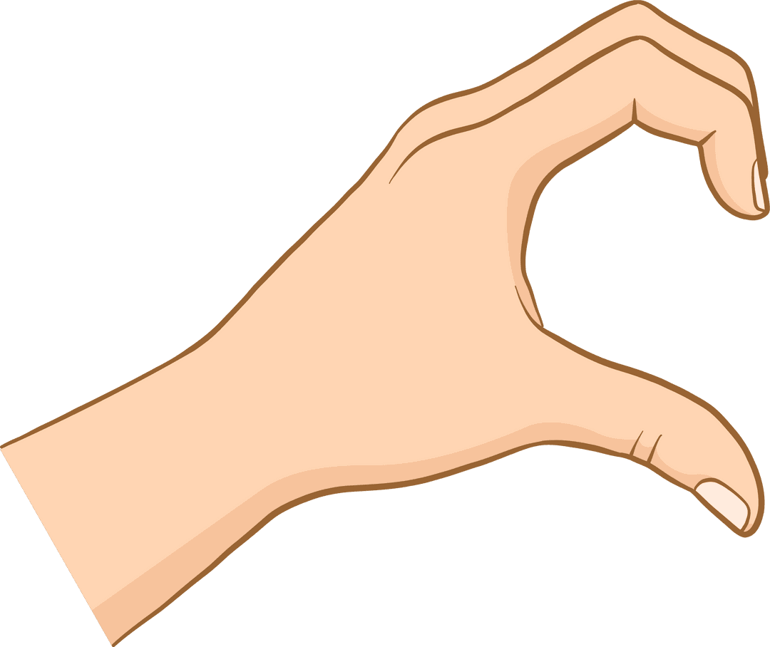 Minimal Flat Design Hand Pinching Gesture Transparent