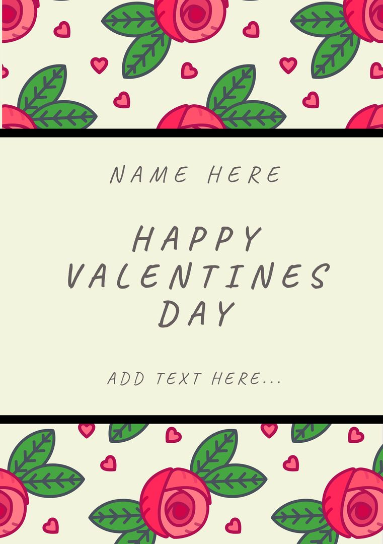 Floral Valentine's Day Greeting Card Template