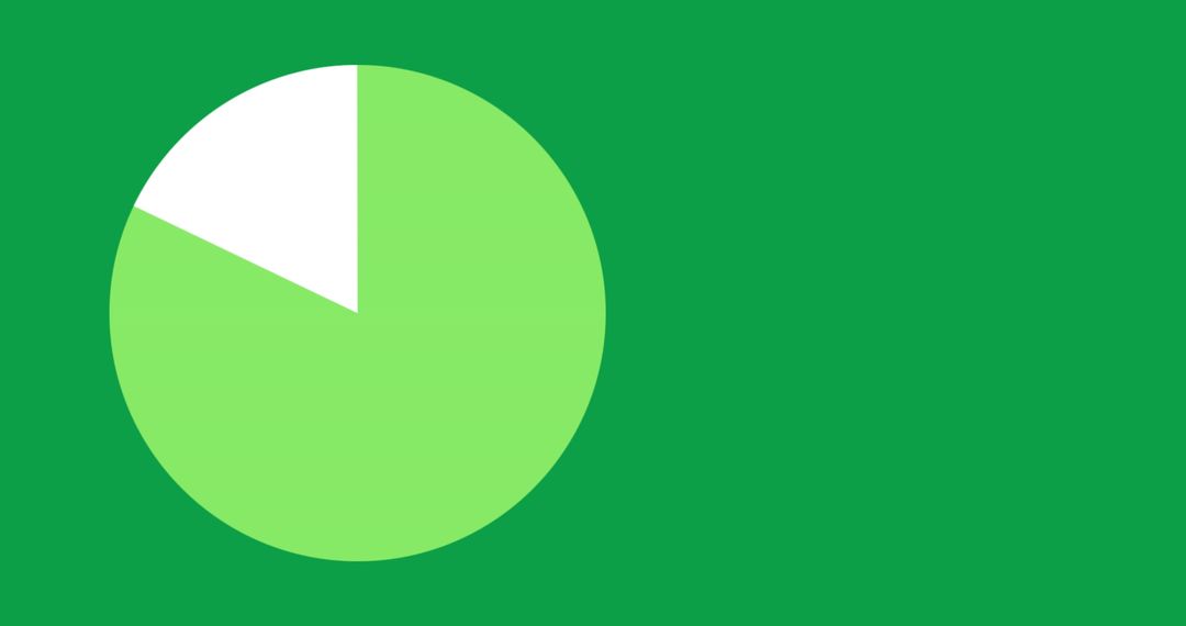 Progress Pie Chart Filling on Green Background