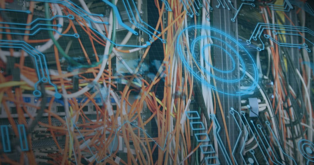 Abstract Circuit Board and Wire Composition Symbolizing Modern Technology