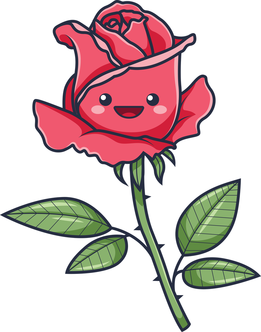 Happy Pink Rose PNG Illustration Transparent Background Valentine's Day - Download Free Stock Images Pikwizard.com