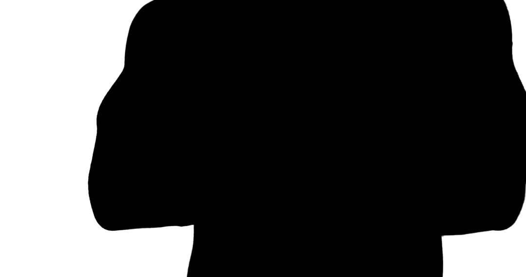 Silhouette of Adult Against White Background with Copy Space