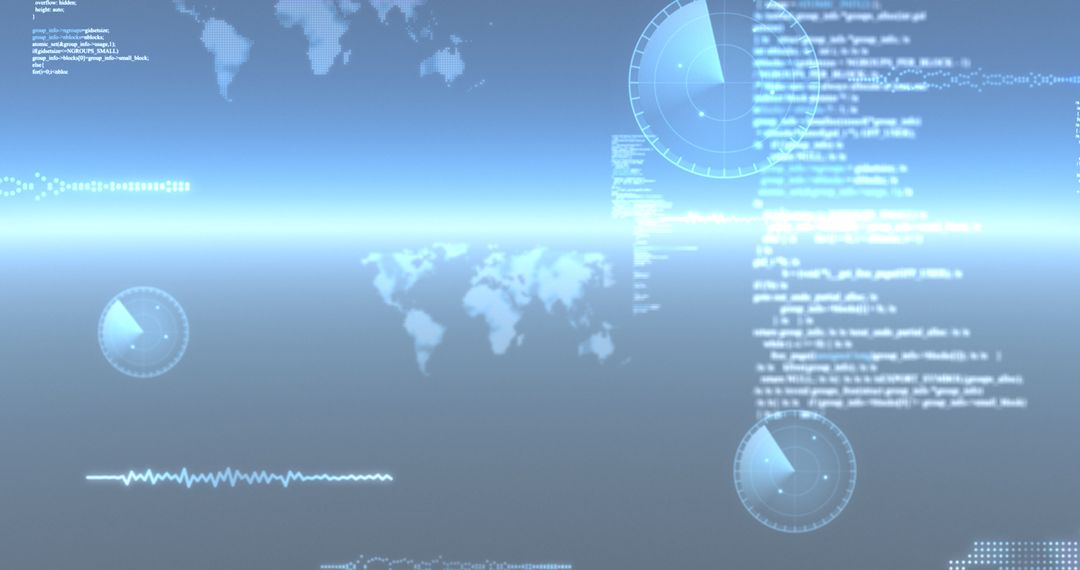 Digital Data Processing with Global Connections in Tech Background
