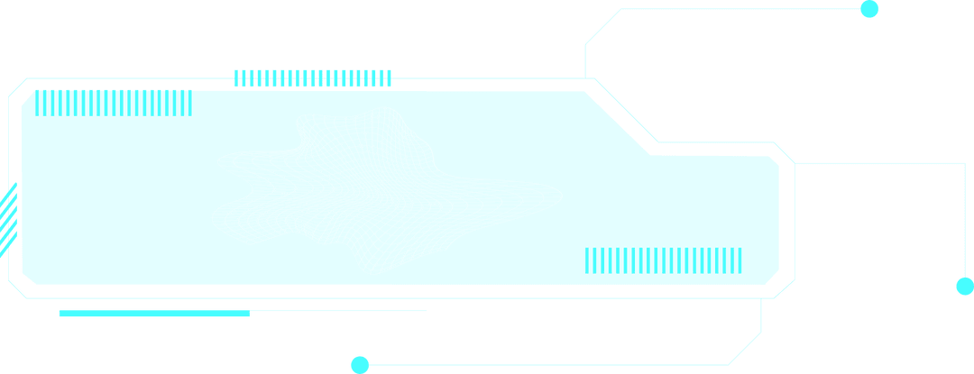 Futuristic Holographic Panel Displaying Wireframe Design on Transparent Background