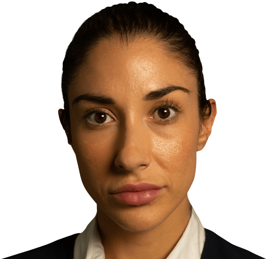 Confident Woman Facing Forward Transparent Background
