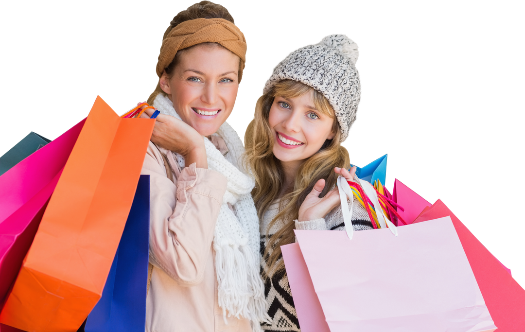 Smiling Friends Holding Shopping Bags Illustration Transparent Background - Download Free Stock Images Pikwizard.com