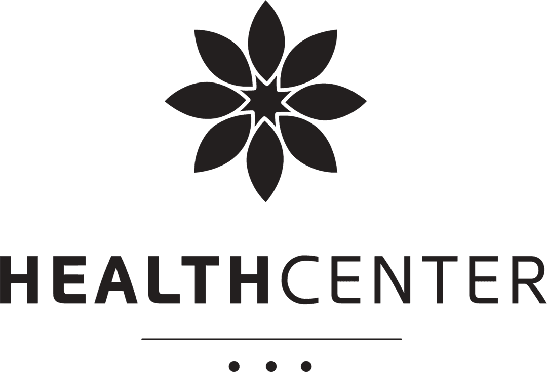 Minimalist Flower Health Center Graphic on Transparent Background