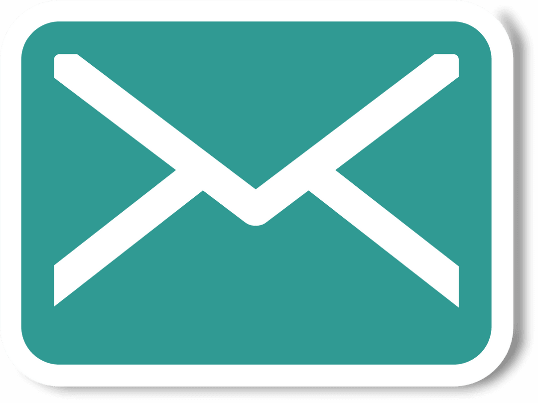 Digital Illustration of Blue Envelope on Transparent Background