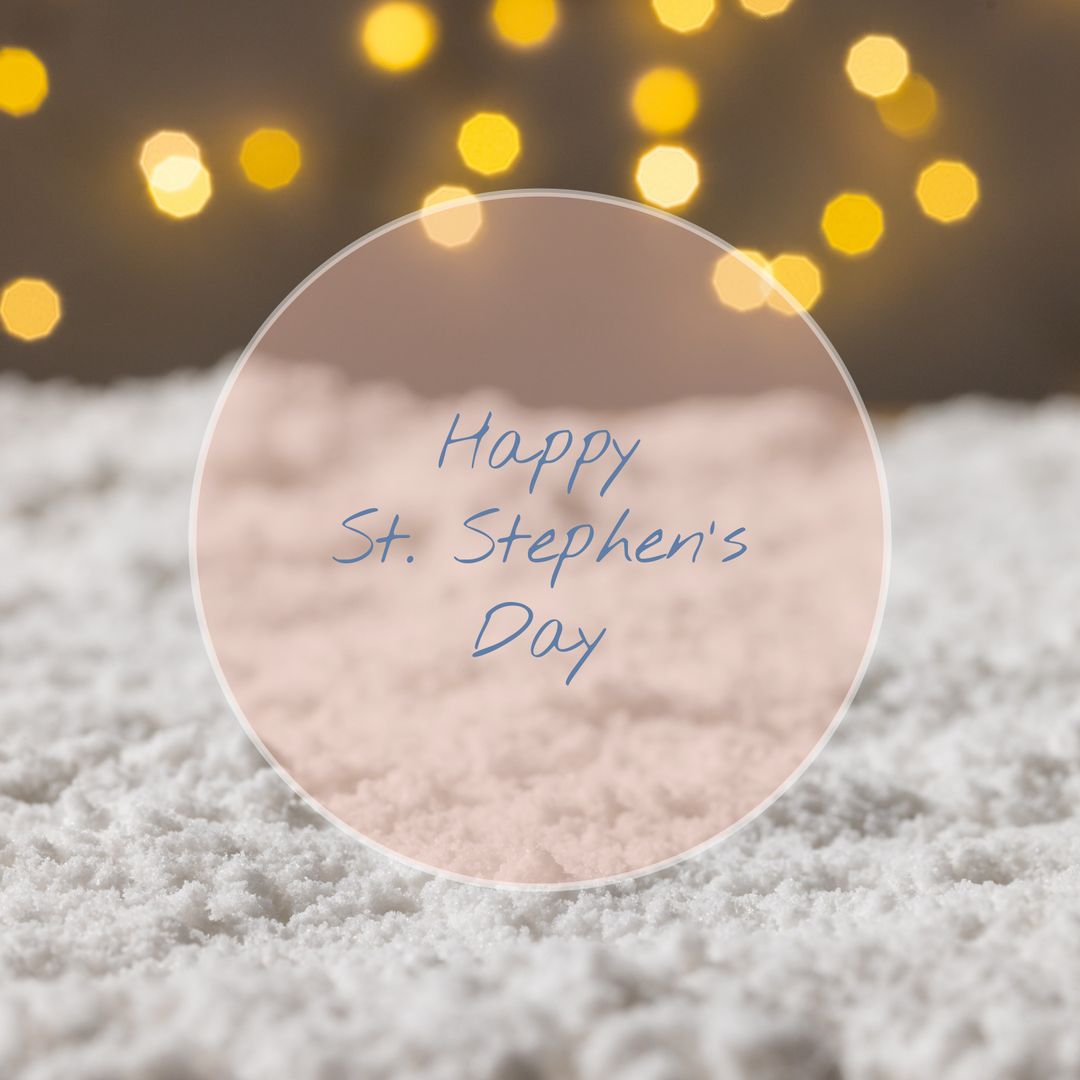 Happy St. Stephen's Day Celebration with Snow and Bokeh Lights