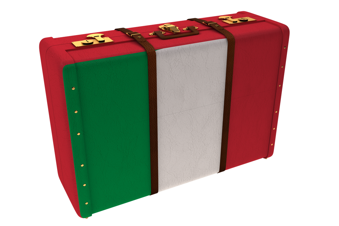 Suitcase with Italy Flag Colors on Transparent Background - Download Free Stock Images Pikwizard.com