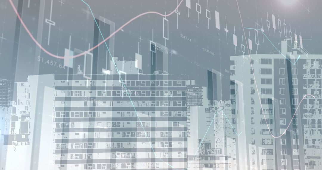 Global Business Data Overlay on Urban Skyline