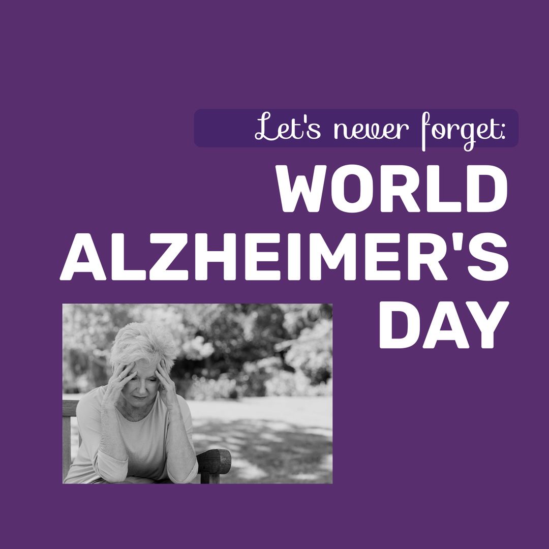 World Alzheimer's Day Awareness with Worried Senior Caucasian Woman in Garden - Download Free Stock Templates Pikwizard.com