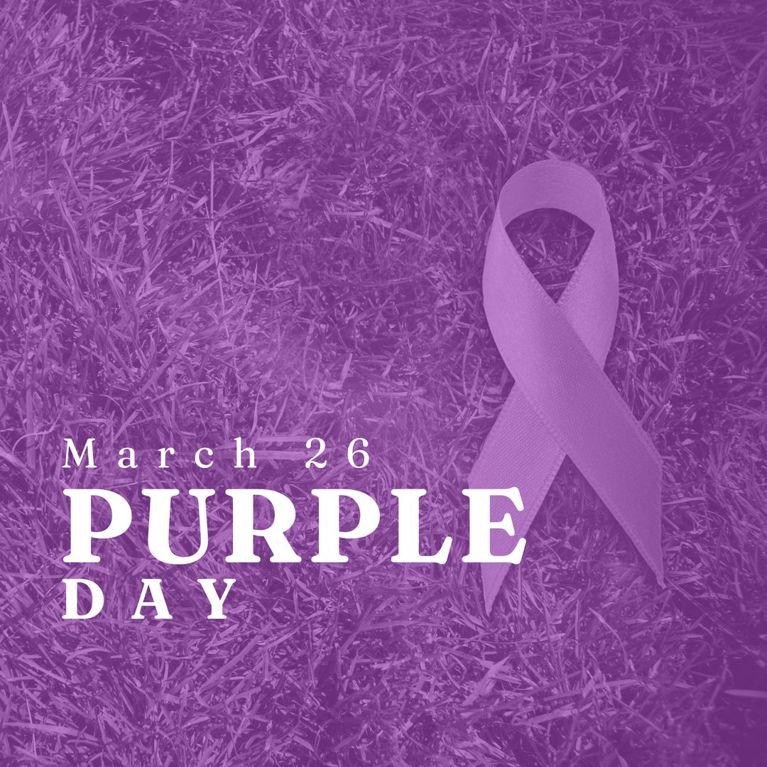 Purple Day Epilepsy Awareness Ribbon on Grass