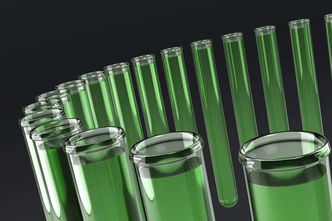 Transparent Test Tubes With Green Liquid In Circular Pattern - Download Free Stock Images Pikwizard.com