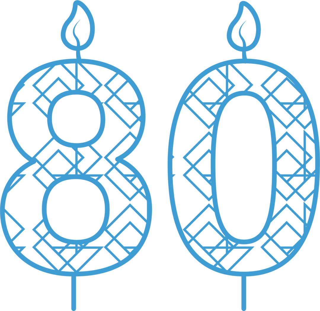 Blue 80 Birthday Candle Transparent Vector with Pattern - Download Free Stock Images Pikwizard.com