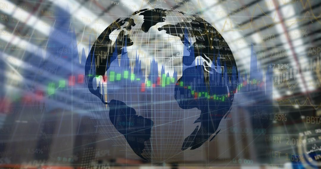 Global Data Processing with Graphs and Transparent Globe Overlay