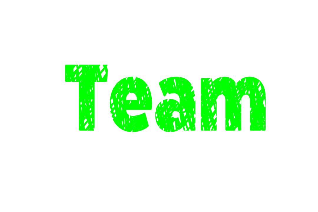 Bright Green Team Text on Transparent Background