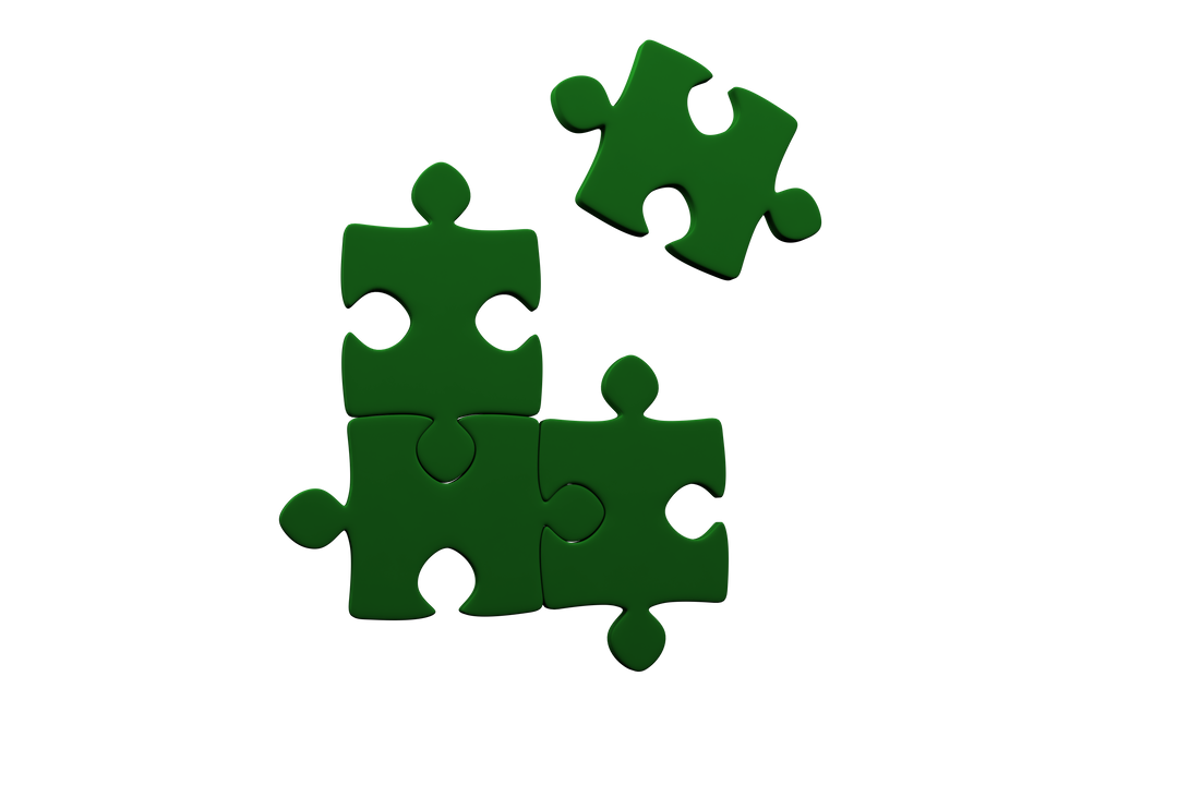 Dark Green Puzzle Pieces Isolated on Transparent Background - Download Free Stock Images Pikwizard.com