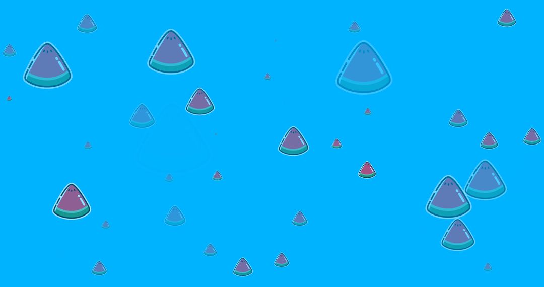 Digital Watermelon Slice Pattern on Blue Background