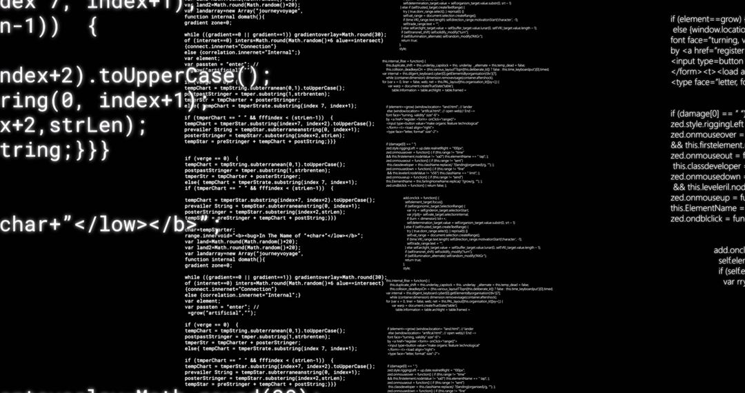 Abstract Data Processing Code on Black Background