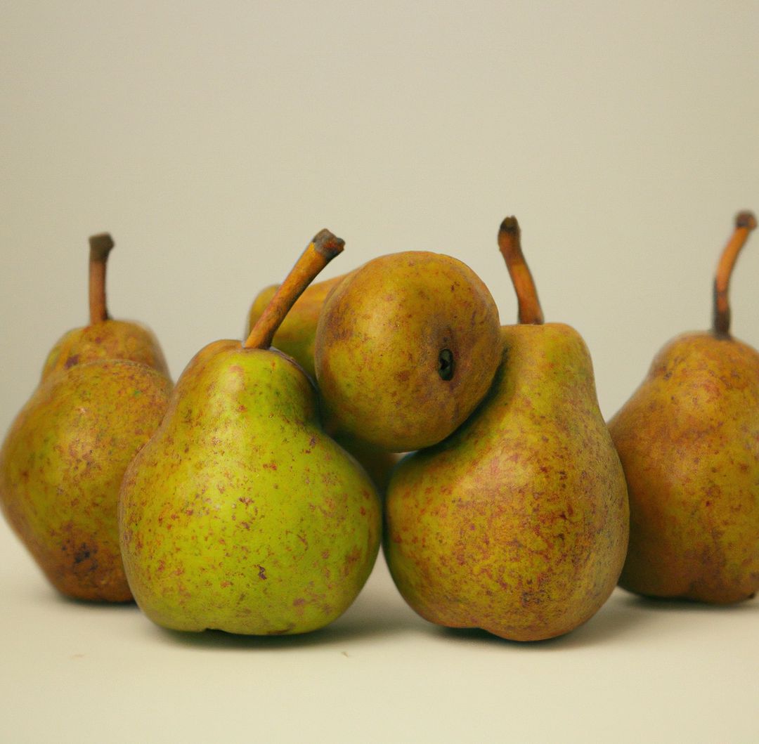Close up of multiple green fresh pears on white background - Free Images, Stock Photos and Pictures on Pikwizard.com