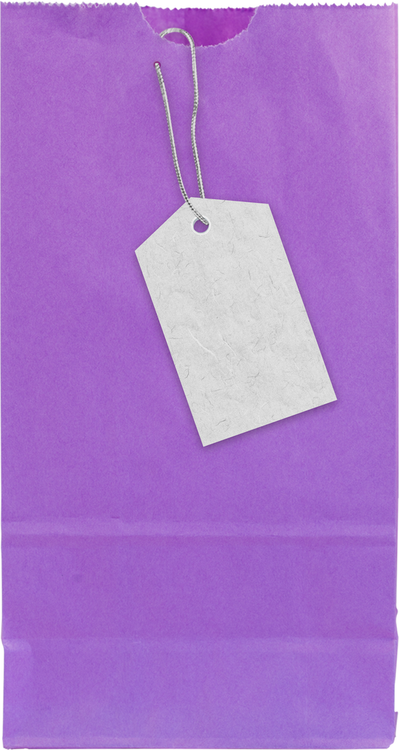 Purple Paper Bag with Transparent Hanging Price Tag - Download Free Stock Images Pikwizard.com