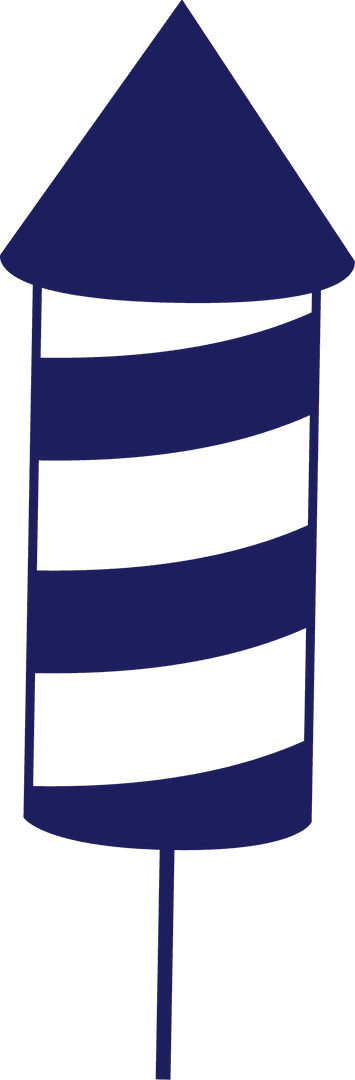 Navy Firework Rocket Illustration on Transparent Background