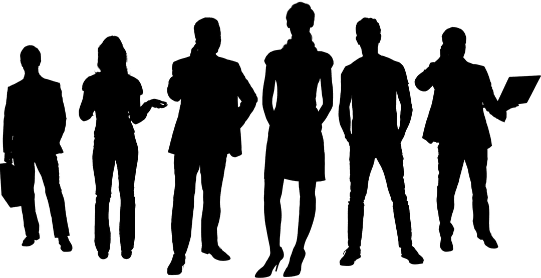 Transparent Collaboration Silhouette with Digital Devices