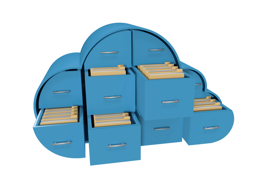Concept of Cloud Storage Showing Blue Drawers with Folders - Download Free Stock Images Pikwizard.com